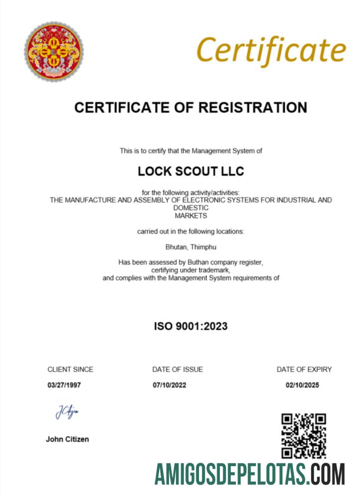 Certificado de registro do Butão modelo Word e PDF para download